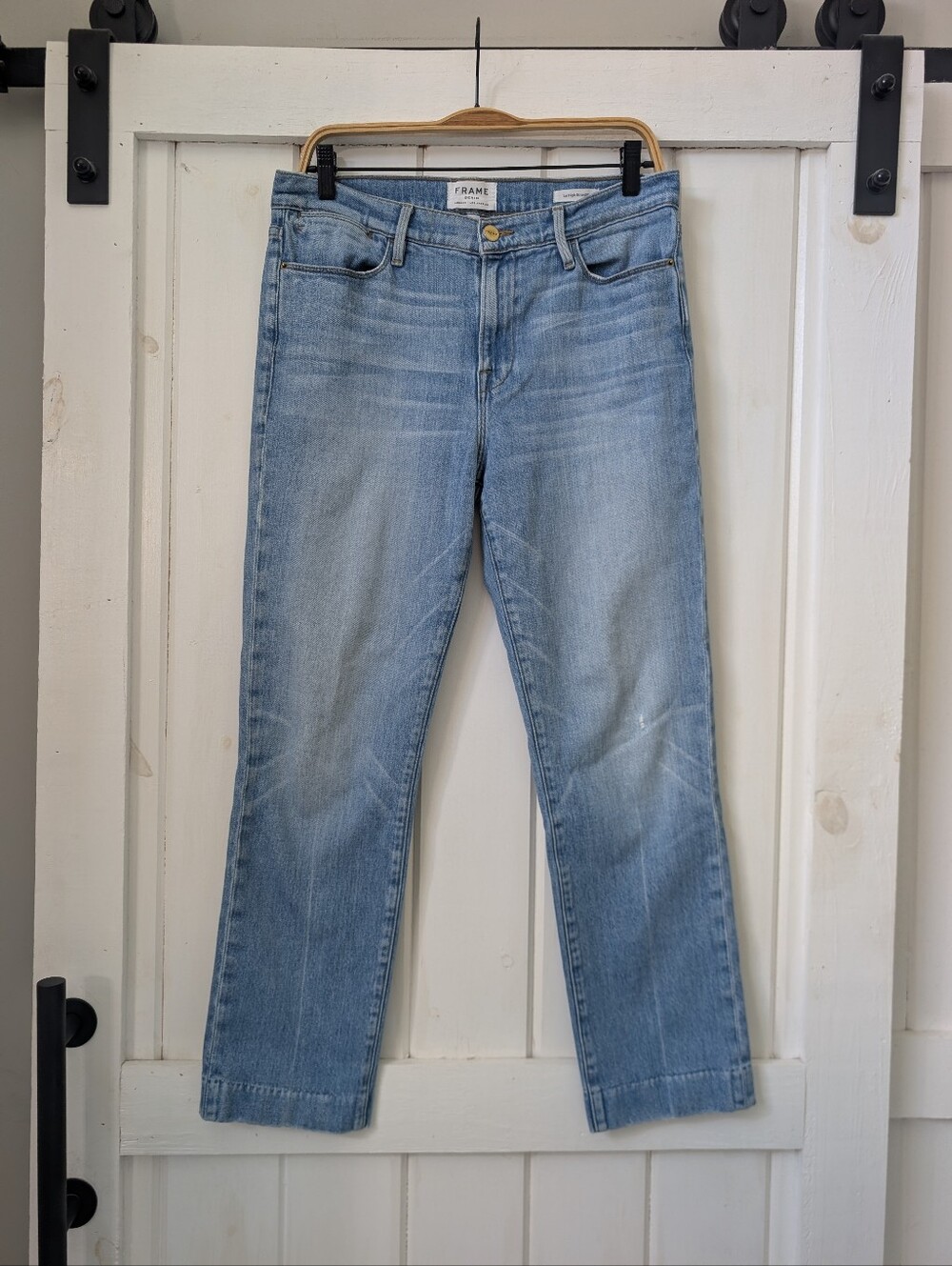 Frame Le High Straight Jeans Light Wash Size 30